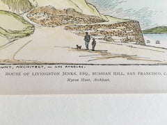 Copy of Livingston Jenks House, San Francisco, CA, 1904, M Hunt, Original Hand Colored -