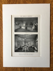 Chamber & Dining Porch, Louis K Hyde House, Plainfield, NJ, 1916, Lithograph