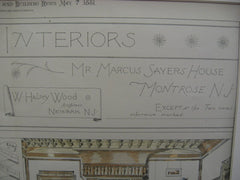 Interiors of the House of Mr. Marcus Sayers' House, Montrose Park, NJ, 1881, W. Halsey Wood