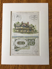 Robert Fulton House, Montclair, NJ, 1880, See & Berg, Original Hand Colored -