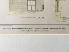 Faulkner Hospital, West Roxbury, MA, 1902, Original Hand Colored