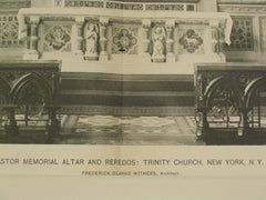 Astor Memorial Altar and Reredos at Trinity Church, New York, NY, 1896, Frederick Clarke Withers
