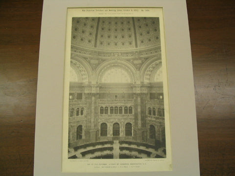 Bay of the Rotunda: Library of Congress, Washington, DC, 1897, Simthmeyer, Pelz, and Casey