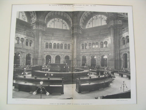 Floor of the Rotunda: Library of Congress, Washington, DC, 1897, Smithmeyer, Pelz and Casey