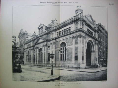 Greenwich Savings Bank, New York, NY, 1898, R. W. Gibson