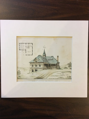 Barn, T Merrick, Holyoke, MA, 1879, E Gardner, Architect, Original Hand Colored