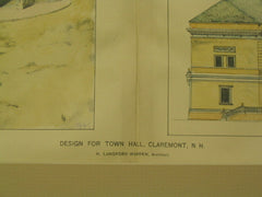 Town Hall and Opera House, Claremont, NH, 1895, H. Langford Warren
