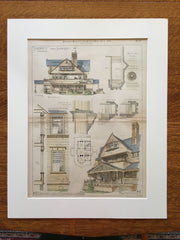 Seacroft, Details, Seabright, NJ, 1883, Bruce Price, Original Plan Hand-colored