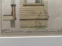 Seacroft, Details, Seabright, NJ, 1883, Bruce Price, Original Plan Hand-colored