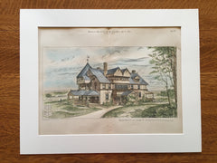 Seacroft, Seabright, NJ, 1883, Bruce Price, Original Plan Hand-colored