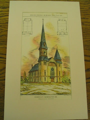 Church at Farmington, Farmington, ME, 1877, Starbuck & Vinal