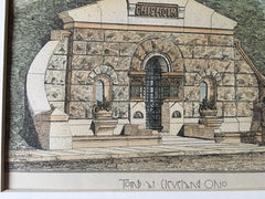 Chisholm Tomb, Cleveland, OH, 1882, W W Lewis, Original Plan Hand-colored
