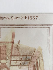 Club House, Brick Church, NJ, 1887, Lamb & Rich, Original, Hand Colored