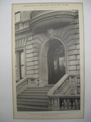 Entrance to the House of Isaac Stern on 858 Fifth Ave, New York, NY, 1900, Schickel and Ditmars