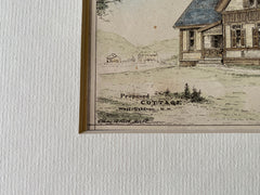Cottage, West Lebanon, New Hampshire, 1878, Hand Colored Original -