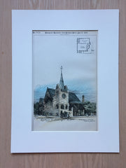 Methodist Episcopal, Seabright, NJ, 1889, Wm B Bigelow, Hand Colored Original