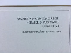 Country Church Chapel, Montclair, NJ, 1889, R H Robertson, Hand Colored Original