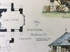 Office, Dr. W S Webb, Shelburne, VT, 1888, R H Robertson, Original Hand Colored x