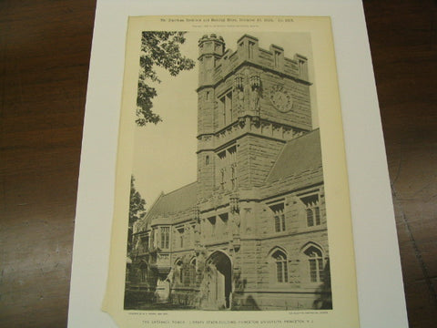 Entrance Tower: Library Stack-Building, Princeton University, Princeton, NJ, 1898, William A. Potter