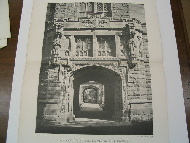 Tower Entrance: Library Stack Building, Princeton University, Princeton, NJ, 1898, William A. Potter
