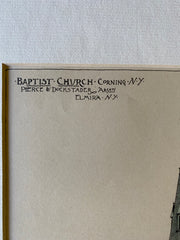 Baptist Church, Corning, NY, 1886, Pierce & Dockstader, Original Hand Colored -