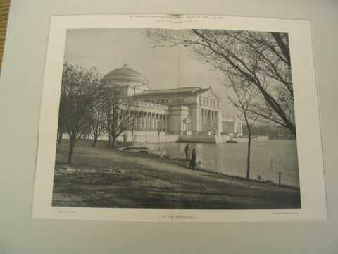 Exterior of the Fine Art Building at the World's Columbian Exhibition, Chicago, IL, 1894, Charles B. Atwood