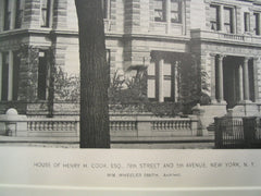 House of Henry H. Cook, Esq. on 78th Street and 5th Avenue, New York, NY, 1888, William Wheeler Smith