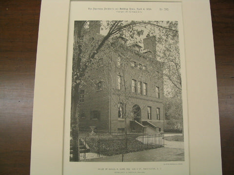 House of Samuel K. Ward, 1608 K. Street, Washington D. C., DC, 1891, Hornblower and Marshall