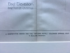 Antlers Hotel, Colorado Springs, CO, 1883, T MacLaren, Hand Colored Original *