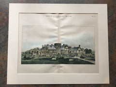 House, Seabright, NJ, 1899, R H Robertson, Original Hand Colored *