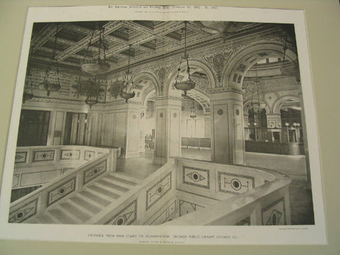 Entrance from Main Stairs to Delivery-Room: Chicago Public Library, Chicago, IL, 1897, Shepley, Rutan and Coolidge