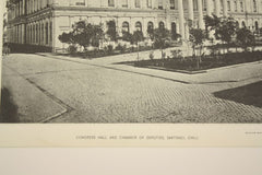 Congress Hill and Chamber of Deputies , Santiago, Chile, LAM, 1890, Unknown