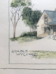Burlingame Country Club Stable, etc., 1894, Original Hand Colored *