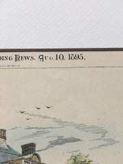 House at Lakewood, New Jersey, 1895, E G W Dietrich, Original, Hand Colored -