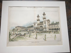 Design for a Mountain Hotel, 1895, Blackall & Newton, Original, Hand Colored -