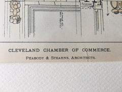 Cleveland Chamber of Commerce, Details, OH, 1897, Hand Colored, Original -