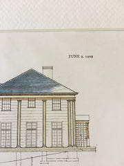 J C Maben House, Birmingham, AL, 1909, Warren & Welton, Original Hand Colored -