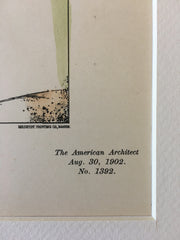 Sweet Briar Institute, Amherst, VA, 1902, Cram Goohue & Ferguson, Original Hand Colored -