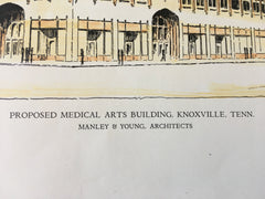 Medical Arts Building, Knoxville, TN, 1929, Original Hand Colored -