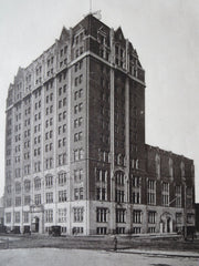 Central YMCA Building, Minneapolis, MN, 1916, Lithograph. Long, Lamoreaux & Long