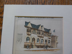 Office Building for F. G. Hamer, Kearney, NE. 1891.Original Plan. Frank, Bailey, & Farmer.