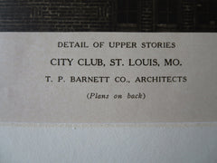 City Club, St. Louis, MO, 1924, Lithograph.  T.P. Barnett Co.