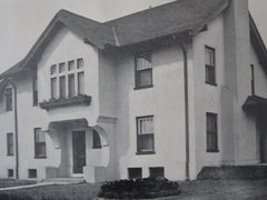 Mrs. Zahnheiser House, Lakewood, Ohio, 1911, Lithograph. Bohnard & Parsons