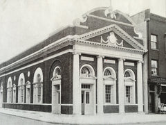 Merchants' National Bank, Asbury Park, NJ, 1919, Lithograph.  C.W. Brazer