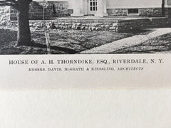 A.H. Thorndike, Esq, Riverdale, NY, 1916, Lithograph. Davis, McGrath & Kiessling