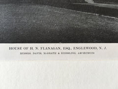 H.N. Flanagan House, Englewood, NJ, Davis, 1916, Lithograph.  McGrath & Kiessling