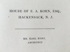 Interior, E.A. Korn, Esq. House, Hackensack, NJ, 1916, Lithograph. Korn