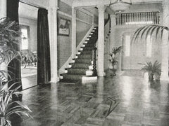 Interior, E.A. Korn, Esq. House, Hackensack, NJ, 1916, Lithograph. Korn