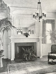 Interior, E.A. Korn, Esq. House, Hackensack, NJ, 1916, Lithograph. Korn