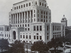 Caddo Parish Court House, Shreveport, LA, 1929, Lithograph. Edward F. Neild